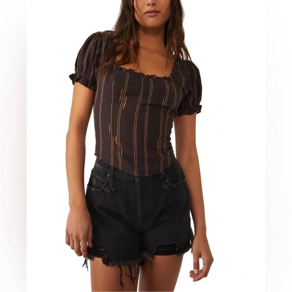 Free People Serotonin Smocked Back Corset Size Medium - Picture 6 of 6